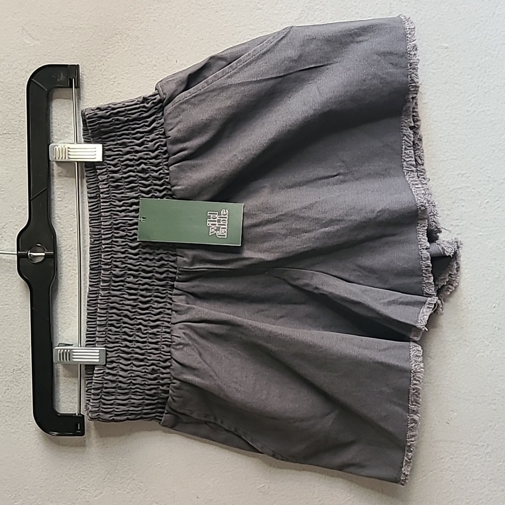 NEW womens XXS (22" waist) dark gray shorts elastic waist loose cotton
